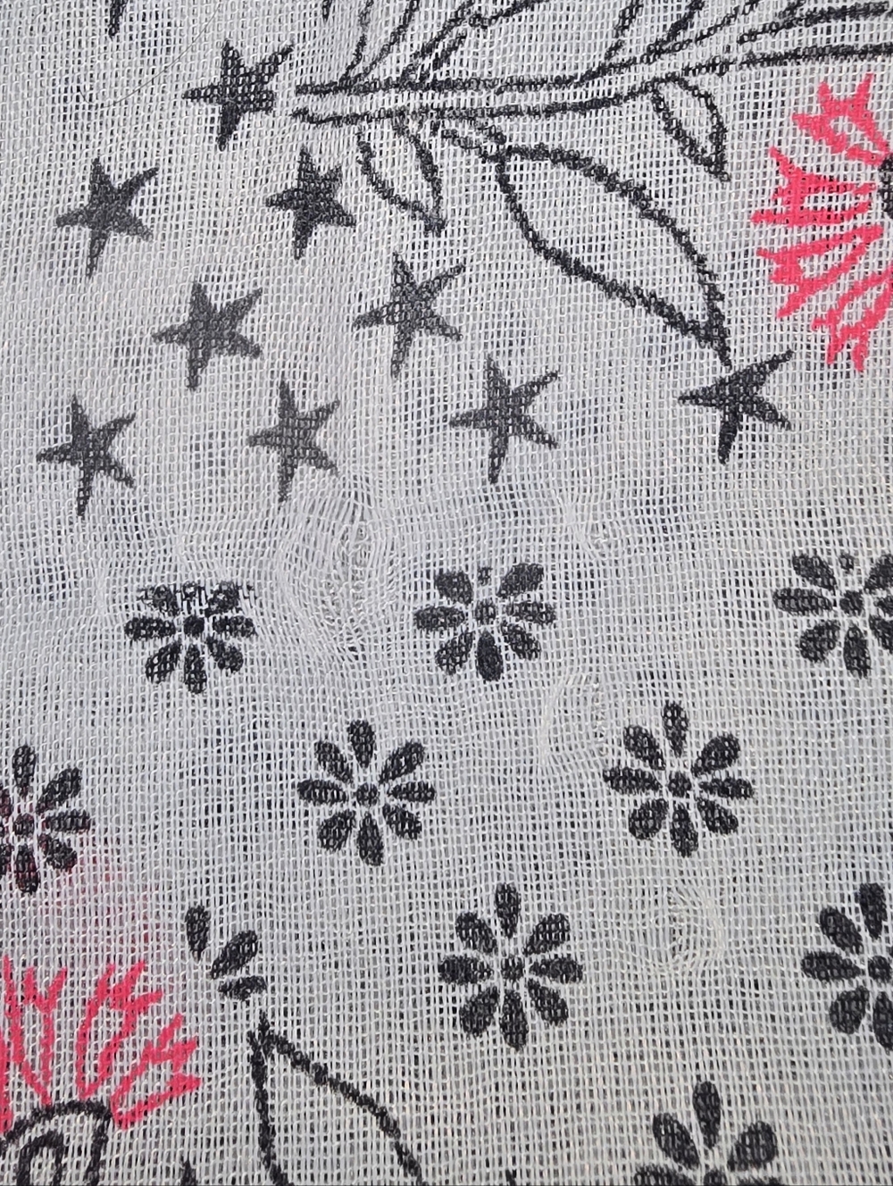 Free People Floral Patchwork Cotton Tote Bag in Light Gray and Pink - Picture 4 of 4